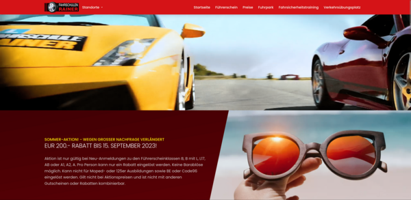 Fahrschule Rainer Website Startseite