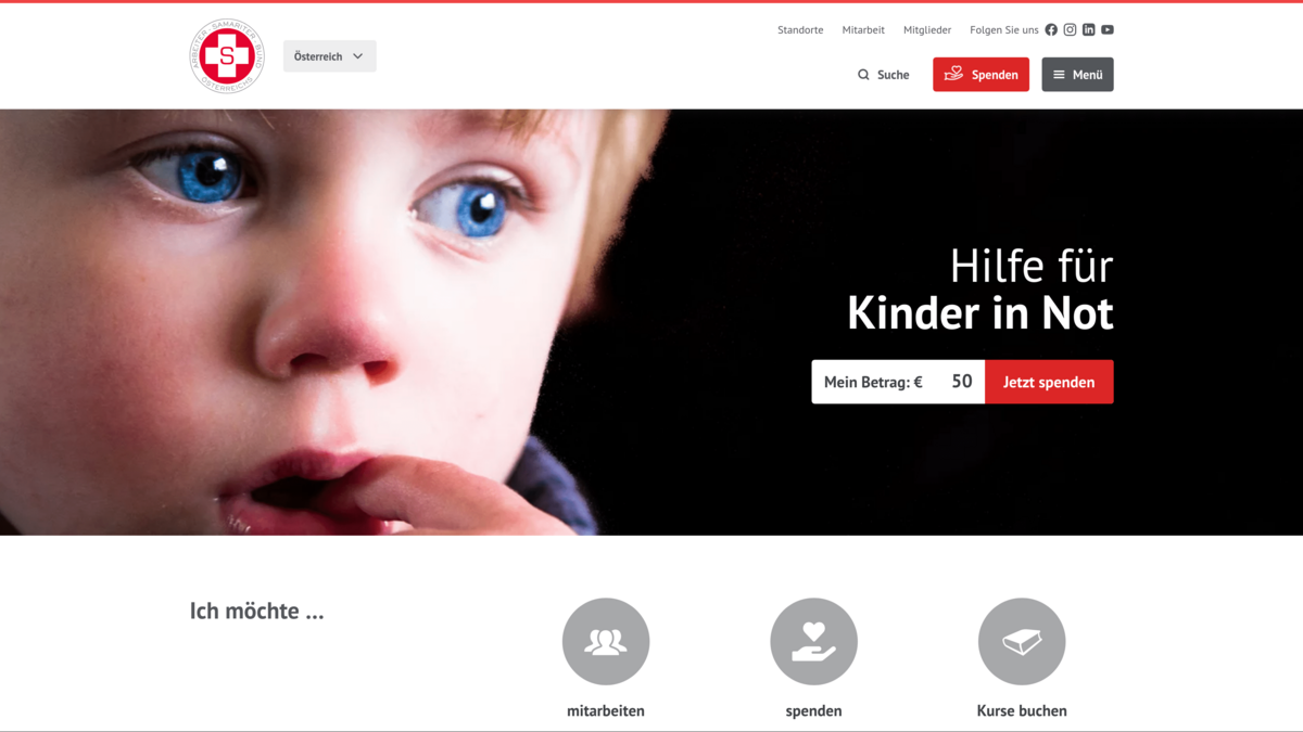 Arbeiter-Samariterbund Website Homepage