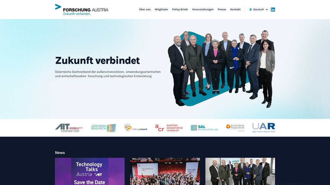 Forschung Austria Website Startseite