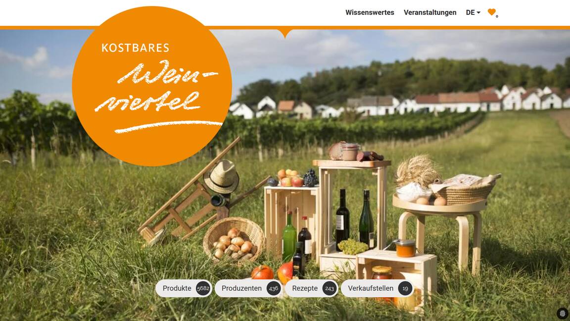 Kostbares Weinviertel Website Homepage
