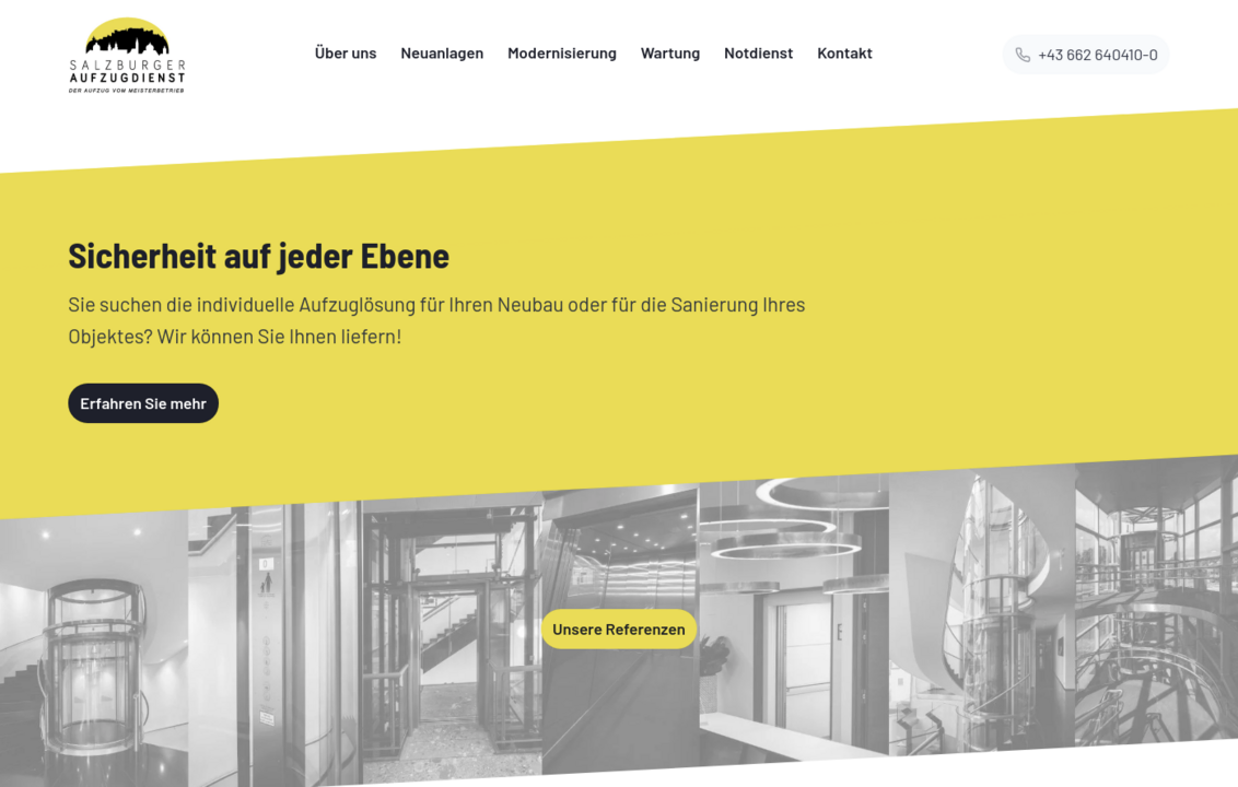 Website Salzburger Aufzugdienst