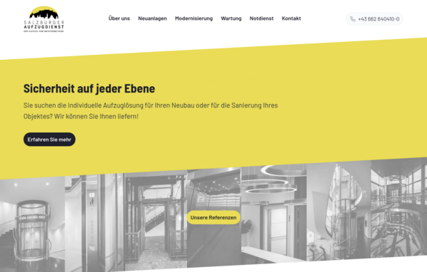 Website Salzburger Aufzugdienst