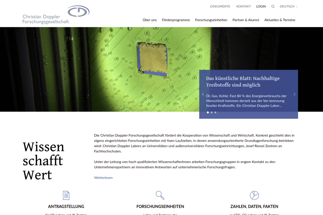 Christian Doppler Forschungsgesellschaft Startseite