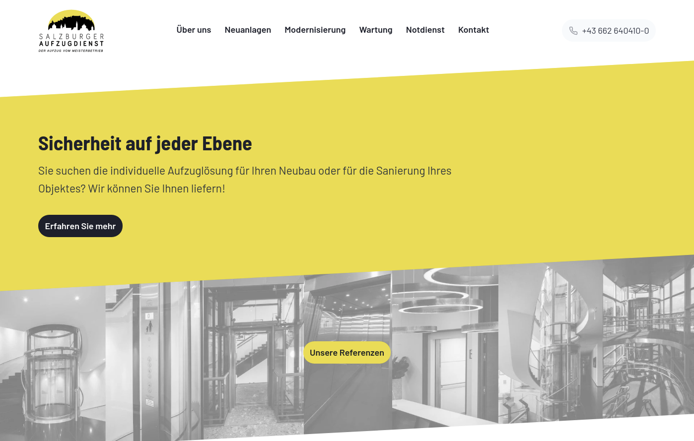 Website Salzburger Aufzugdienst